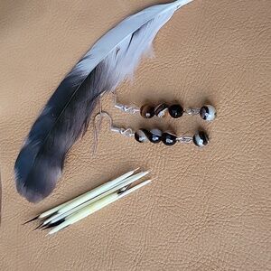 Brown Agate Dangle Earrings Southwestern Boho Fairy Artsy Whimiscal Gift